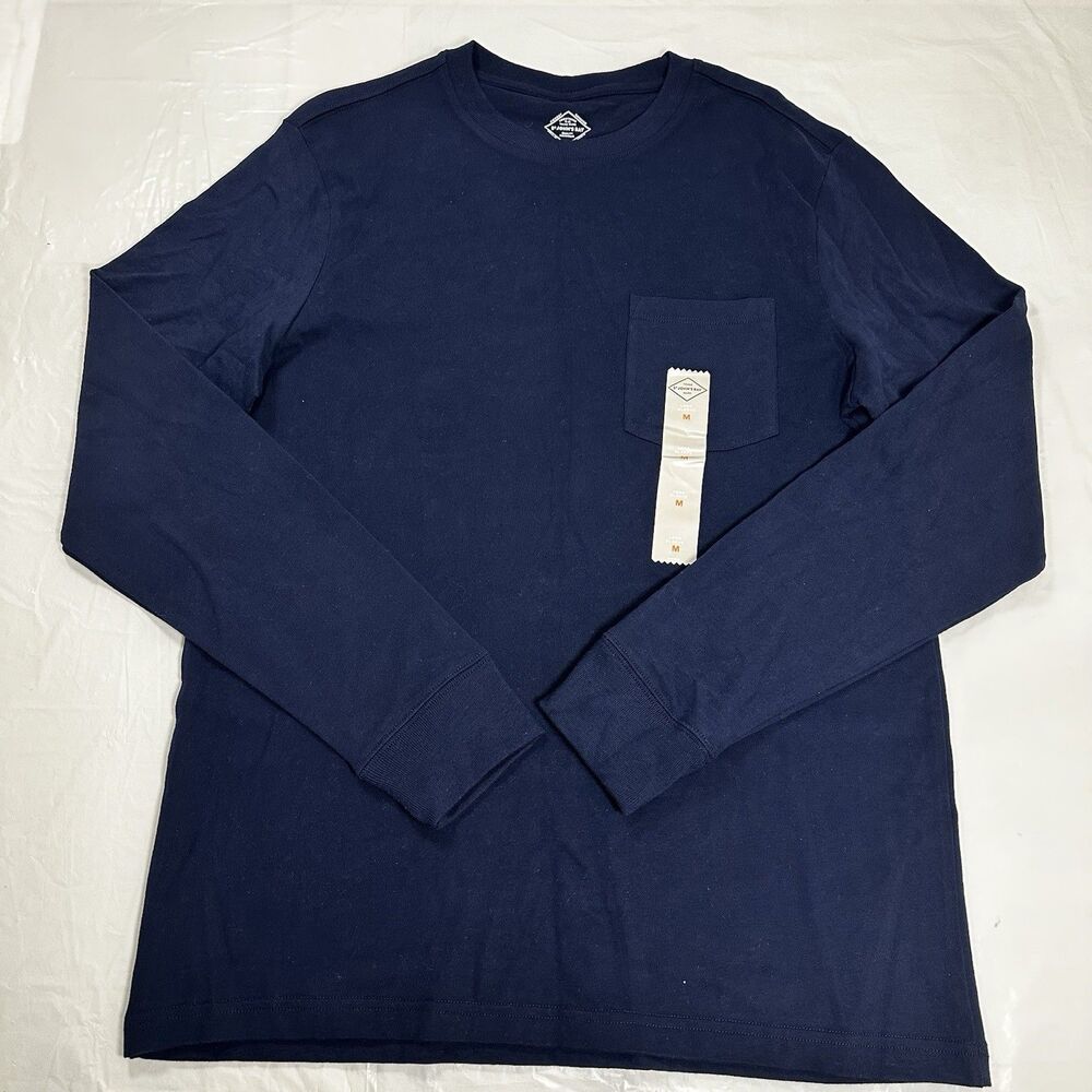 St John Bay Menswear Long Sleeve Shirt Size M Navy Blue